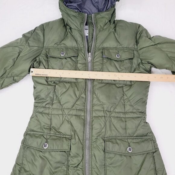 Columbia Women's Green Quilted Hooded Fur Puffer Parka Jacket Size S - Picture 12 of 15